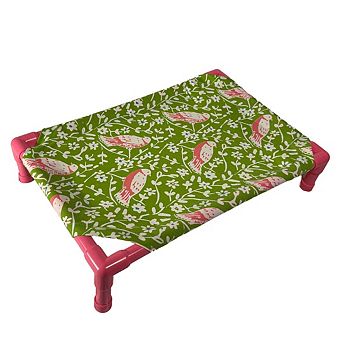 Truman + Teddy (Birdie) Easy-to-clean Handcrafted Elevated, Cot-Style Dog Bed