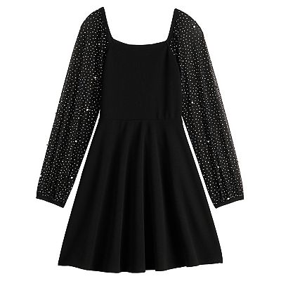 Girls 7-16 Speechless Long Pearl Embellished Sleeve Dress
