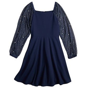 Girls 7-16 Speechless Long Pearl Embellished Sleeve Dress