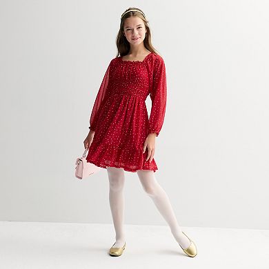 Girls 7-16 Speechless Glitter Dress & Headband in Regular and Plus Size