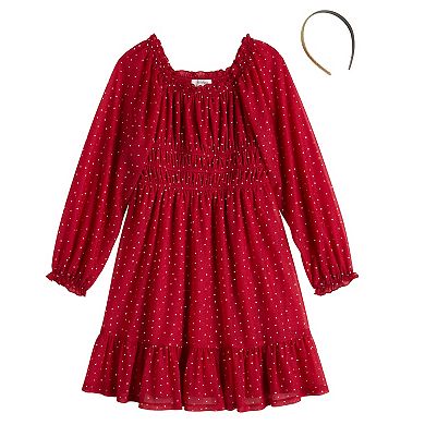 Girls 7-16 Speechless Glitter Dress & Headband in Regular and Plus Size