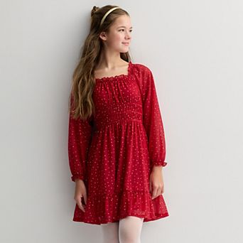 Girls 7-16 Speechless Glitter Dress & Headband in Regular and Plus Size