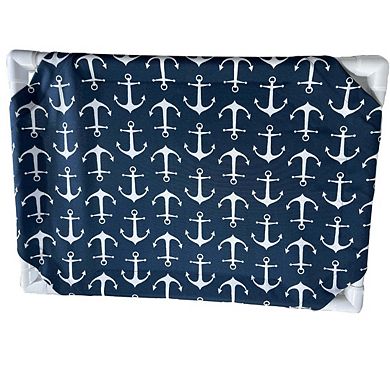 Truman + Teddy (Anchors Aweigh) Easy-to-clean Handcrafted Elevated, Cot-Style Dog Bed 