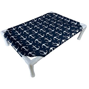 Truman + Teddy (Anchors Aweigh) Easy-to-clean Handcrafted Elevated, Cot-Style Dog Bed