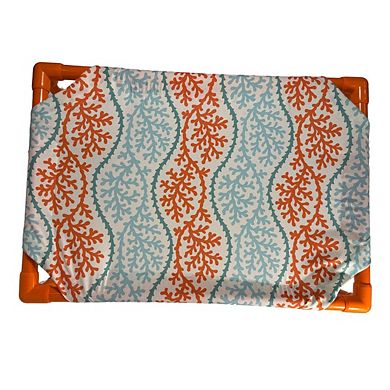 Truman + Teddy (Coral Splendor) Easy-to-clean Handcrafted Elevated, Cot-Style Dog Bed 