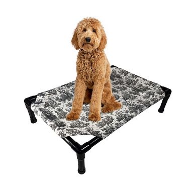 Truman + Teddy (Toile-tally Zonked) Easy-to-clean Handcrafted Elevated, Cot-Style Dog Bed 