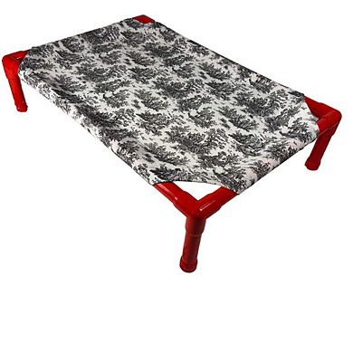 Truman + Teddy (Toile-tally Zonked) Easy-to-clean Handcrafted Elevated, Cot-Style Dog Bed 