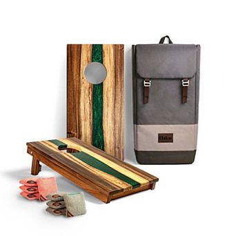 1ft x 2ft River Epoxy Resin with Live Edge Acacia Pathfinder ART Cornhole Board Sets