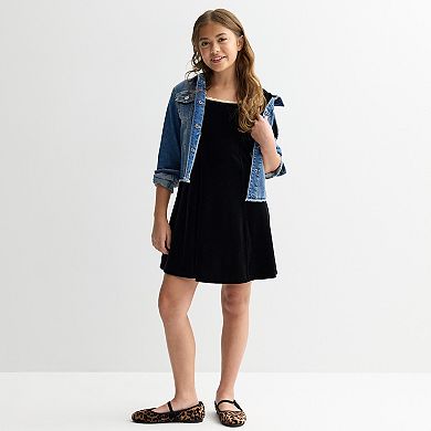 Girls 7-16 eyeshadow Short Sleeve Velvet Empire Dress