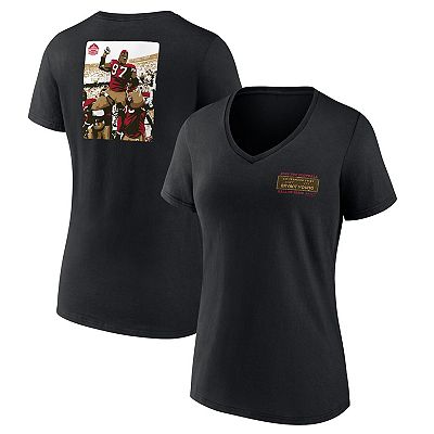 Women's Bryant Young Black San Francisco 49ers Hall of Fame V-Neck