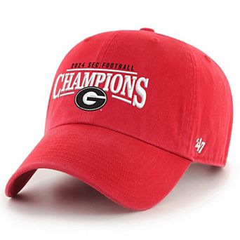 Men's '47 Red Georgia Bulldogs 2024 SEC Football Conference Champions Clean Up Adjustable Hat