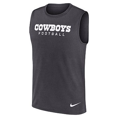 Men's Nike Charcoal Dallas Cowboys Primetime Legend Performance Muscle Tank Top
