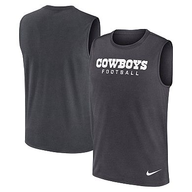 Men's Nike Charcoal Dallas Cowboys Primetime Legend Performance Muscle Tank Top