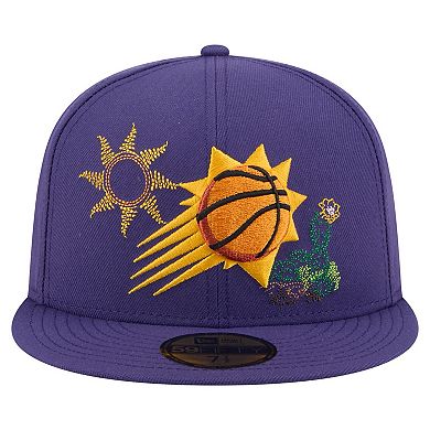 Men's New Era Purple Phoenix Suns State Stitch 59FIFTY Fitted Hat