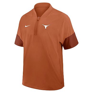 Men's Nike Texas Orange Texas Longhorns 2025 Sideline Coaches Lightweight Short Sleeve Jacket