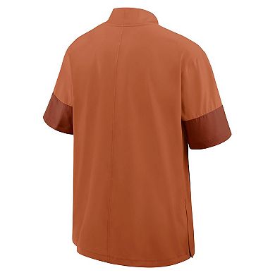 Men's Nike Texas Orange Texas Longhorns 2025 Sideline Coaches Lightweight Short Sleeve Jacket
