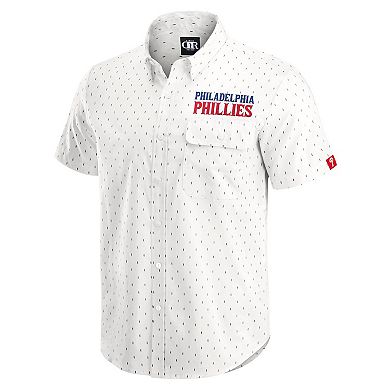 Men's Darius Rucker Collection by Fanatics Cream Philadelphia Phillies Printed Button-Down Shirt