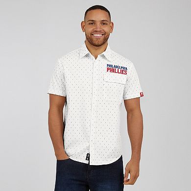 Men's Darius Rucker Collection by Fanatics Cream Philadelphia Phillies Printed Button-Down Shirt