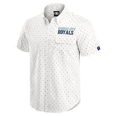 Men's Darius Rucker Collection by Fanatics Cream Kansas City Royals Printed Button-Down Shirt
