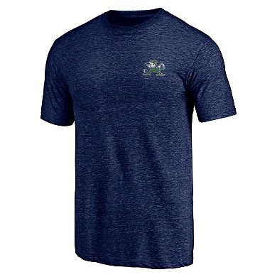 Men's Navy Notre Dame Fighting Irish Wavy Logo Tri-Blend T-Shirt