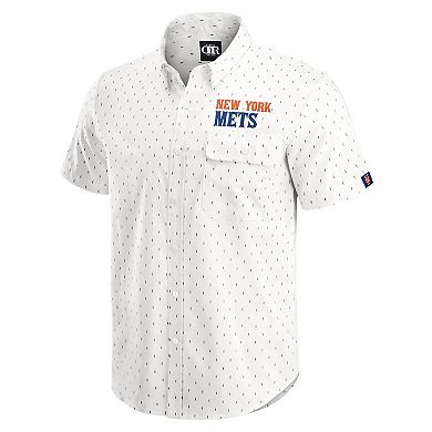 Men's Darius Rucker Collection by Fanatics Cream New York Mets Printed Button-Down Shirt