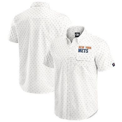 Men's Darius Rucker Collection by Fanatics Cream New York Mets Printed Button-Down Shirt