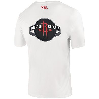 Unisex FISLL White Houston Rockets Burst Logo T-Shirt