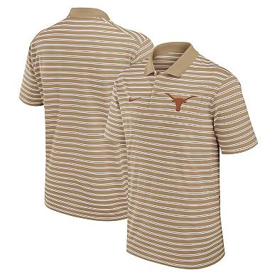 Men's Nike Tan Texas Longhorns Athletic Prep Striped Performance Polo