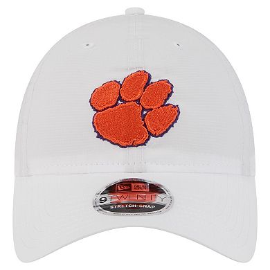 Men's New Era White Clemson Tigers Active Ripstop 9TWENTY Adjustable Hat