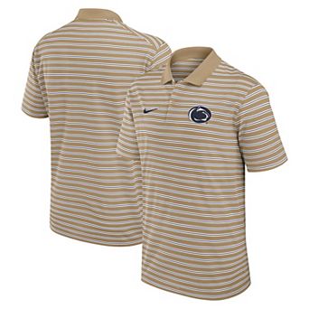Men's Nike Tan Penn State Nittany Lions Athletic Prep Striped Performance Polo