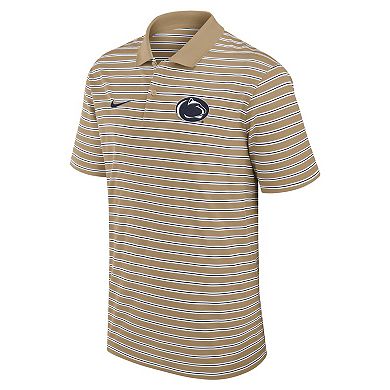 Men's Nike Tan Penn State Nittany Lions Athletic Prep Striped Performance Polo