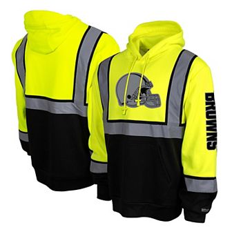 Men's Yellow Cleveland Browns High-Visibility Safety Hooded Sweatshirt