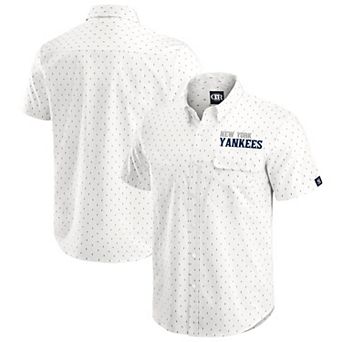 Men's Darius Rucker Collection by Fanatics Cream New York Yankees Printed Button-Down Top