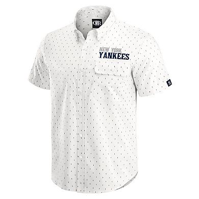 Men's Darius Rucker Collection by Fanatics Cream New York Yankees Printed Button-Down Shirt