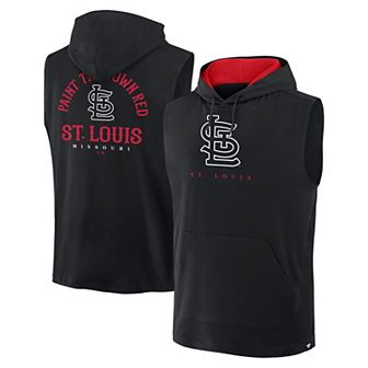 Men's Fanatics Black St. Louis Cardinals Fire Speed Sleeveless Pullover Hoodie