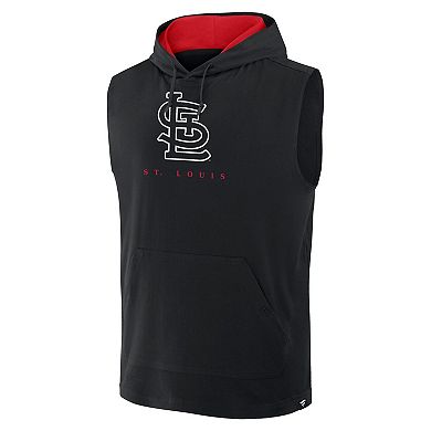Men's Fanatics Black St. Louis Cardinals Fire Speed Sleeveless Pullover Hoodie