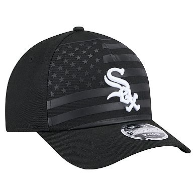 Men's New Era Black Chicago White Sox American Flag 9FORTY M-Crown A-Frame Adjustable Hat