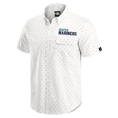 Men's Darius Rucker Collection by Fanatics Cream Seattle Mariners Printed Button-Down Top