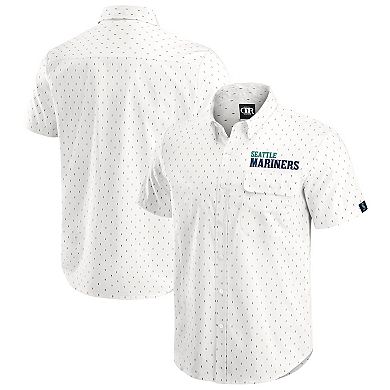 Men's Darius Rucker Collection by Fanatics Cream Seattle Mariners Printed Button-Down Top