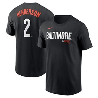 Men's Nike Gunnar Henderson Black Baltimore Orioles Fuse City Connect Name & Number T-Shirt