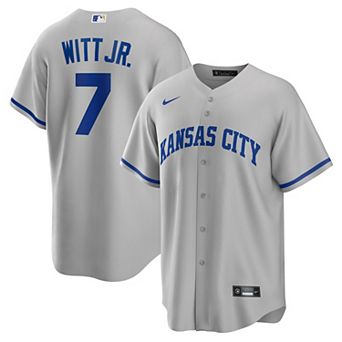 Men's Nike Bobby Witt Jr. Gray Kansas City Royals Road Replica Jersey