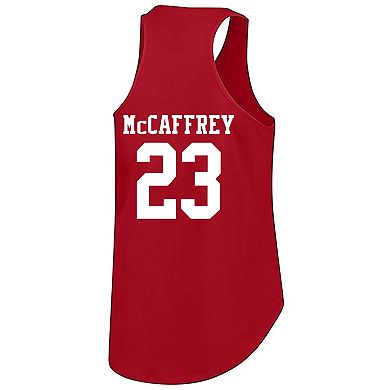 Women's Fanatics Christian McCaffrey Scarlet San Francisco 49ers Plus Size Name & Number Tank Top