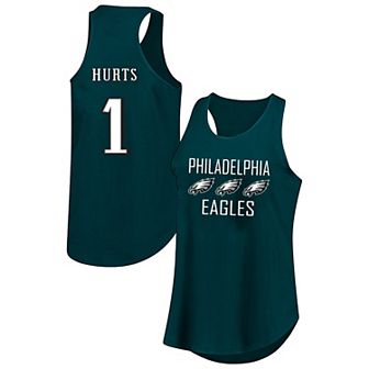 Women's Fanatics Jalen Hurts Green Philadelphia Eagles Plus Size Name & Number Tank Top