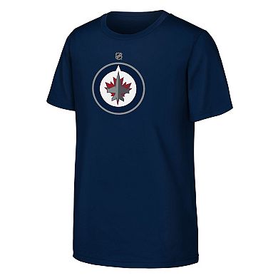 Youth Navy Winnipeg Jets Primary Logo T-Shirt