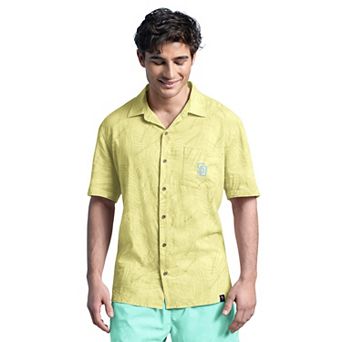 Men's Margaritaville Yellow San Diego Padres Linen Button-Up Party Shirt