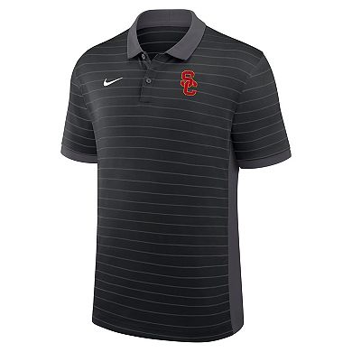 Men's Nike Black USC Trojans 2025 Early Season Coaches Sideline Victory Stripe Performance Polo