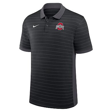 Men's Nike Black Ohio State Buckeyes 2025 Early Season Coaches Sideline Victory Stripe Performance Polo