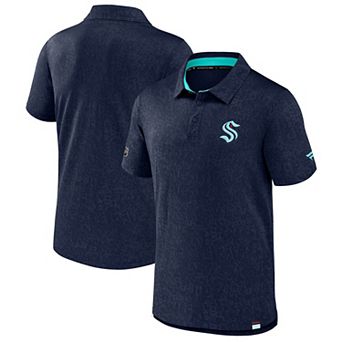 Men's Fanatics Deep Sea Blue Seattle Kraken Authentic Pro Jacquard Polo