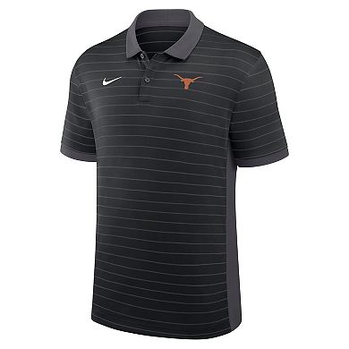 Men's Nike Black Texas Longhorns 2025 Early Season Coaches Sideline Victory Stripe Performance Polo
