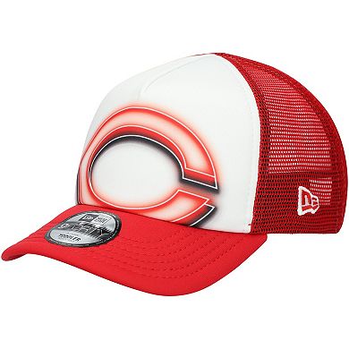 Toddler New Era White/Red Cincinnati Reds Painted A-Frame 9FORTY Trucker Adjustable Hat
